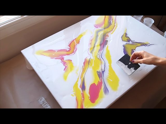 Alma Libre (Abstract painting with pouring and copper bread)
