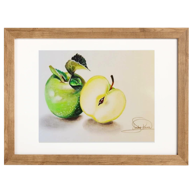 Manzanas verdes, Lápiz, Dibujos, comprar arte original