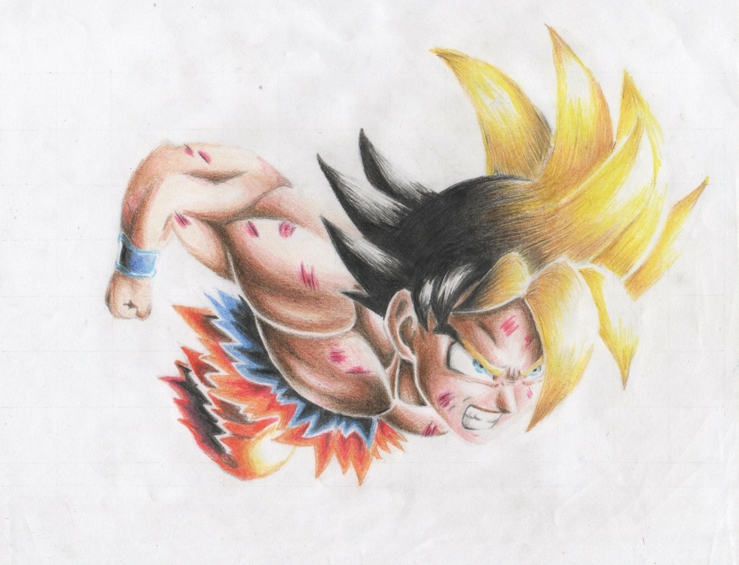 Desenho realista de Goku · Creative Fabrica