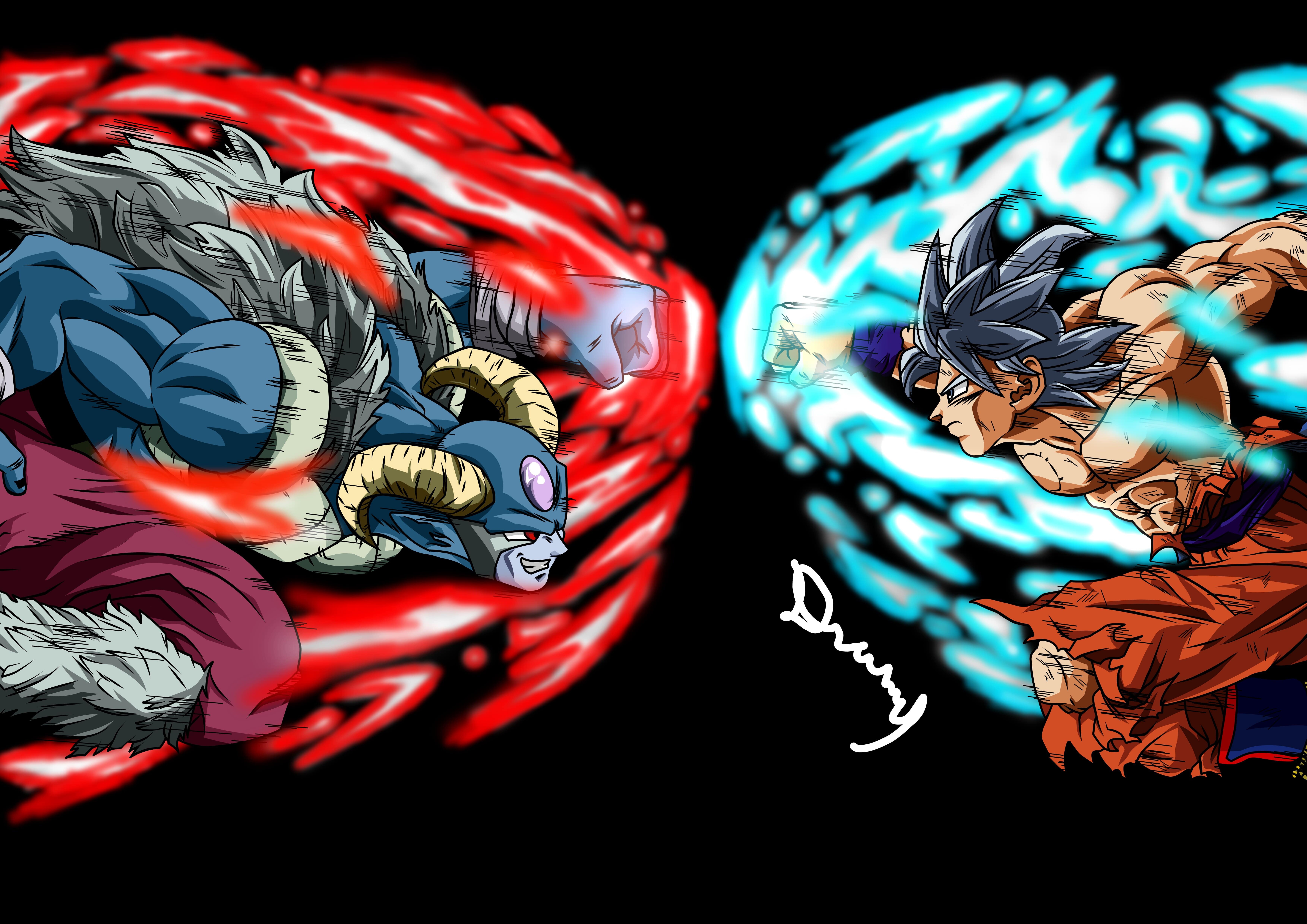 Dragon Ball Goku vs Moro, Técnica Mixta, Dibujos, comprar arte original