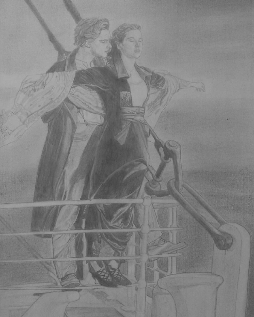 My sketching of the Titanic  the closest I could get using a pencil  r titanic