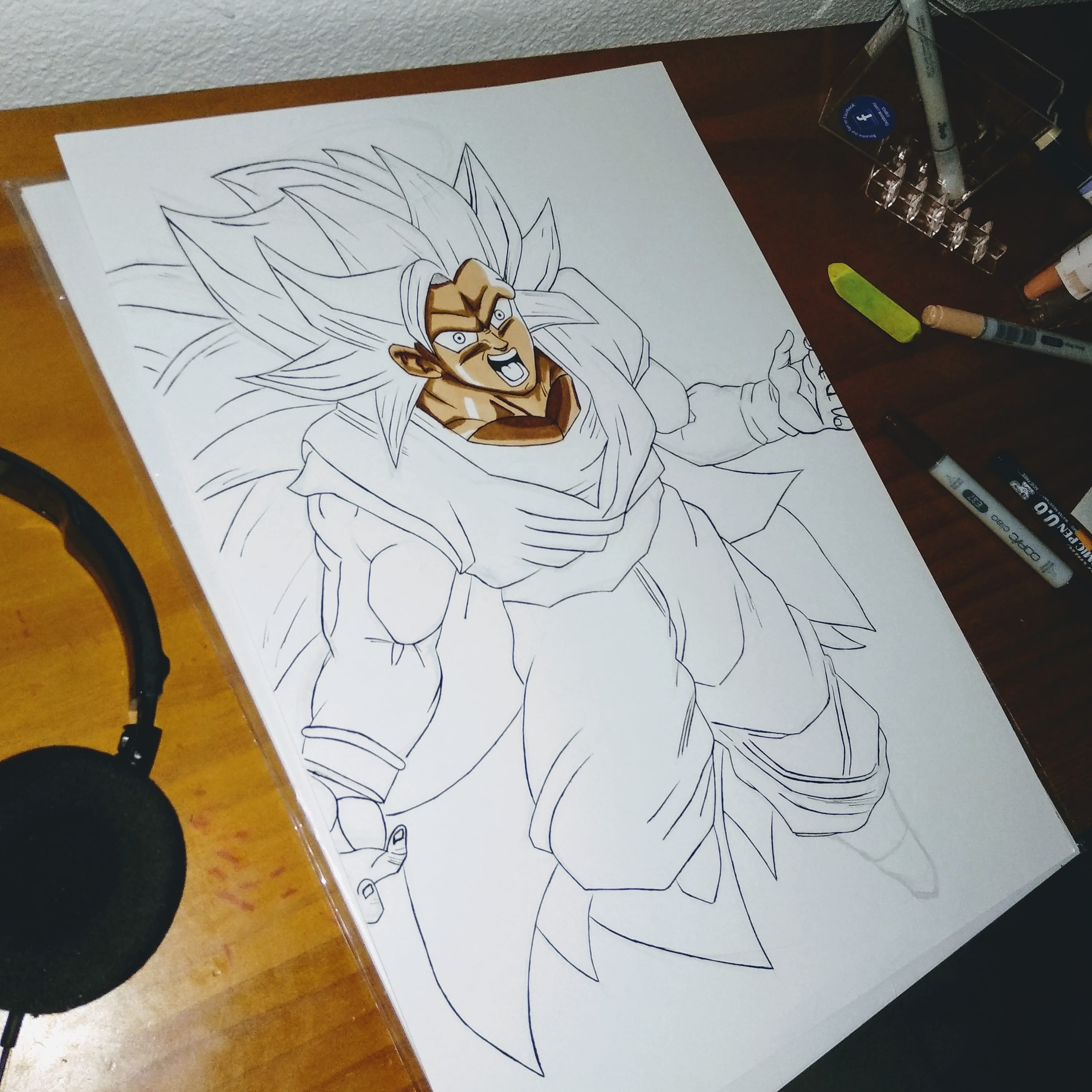 Goku Ssj3, Pencil, Marker, Ink, Drawings, buy original art