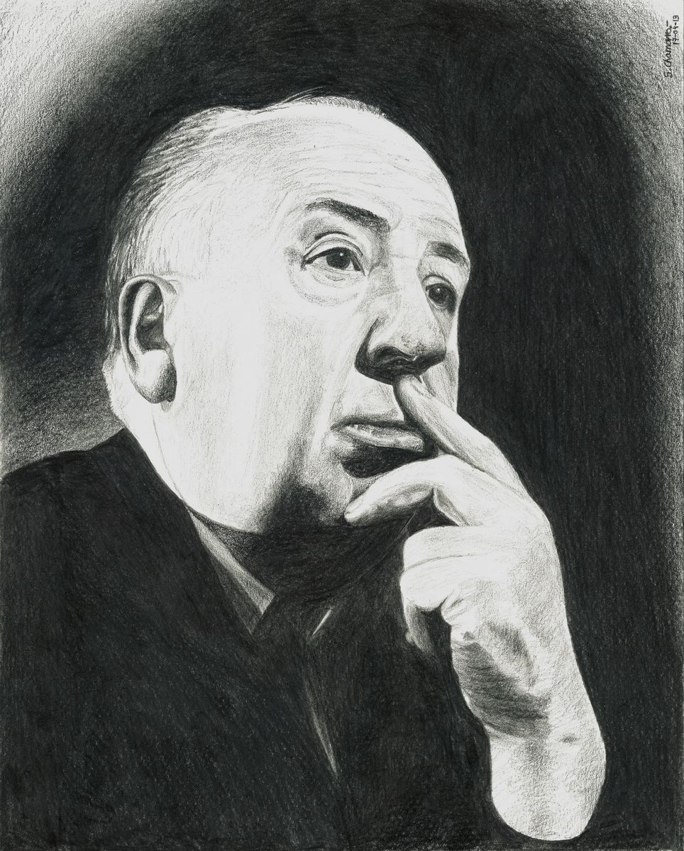 Alfred Hitchcock. Retrato a lapicero