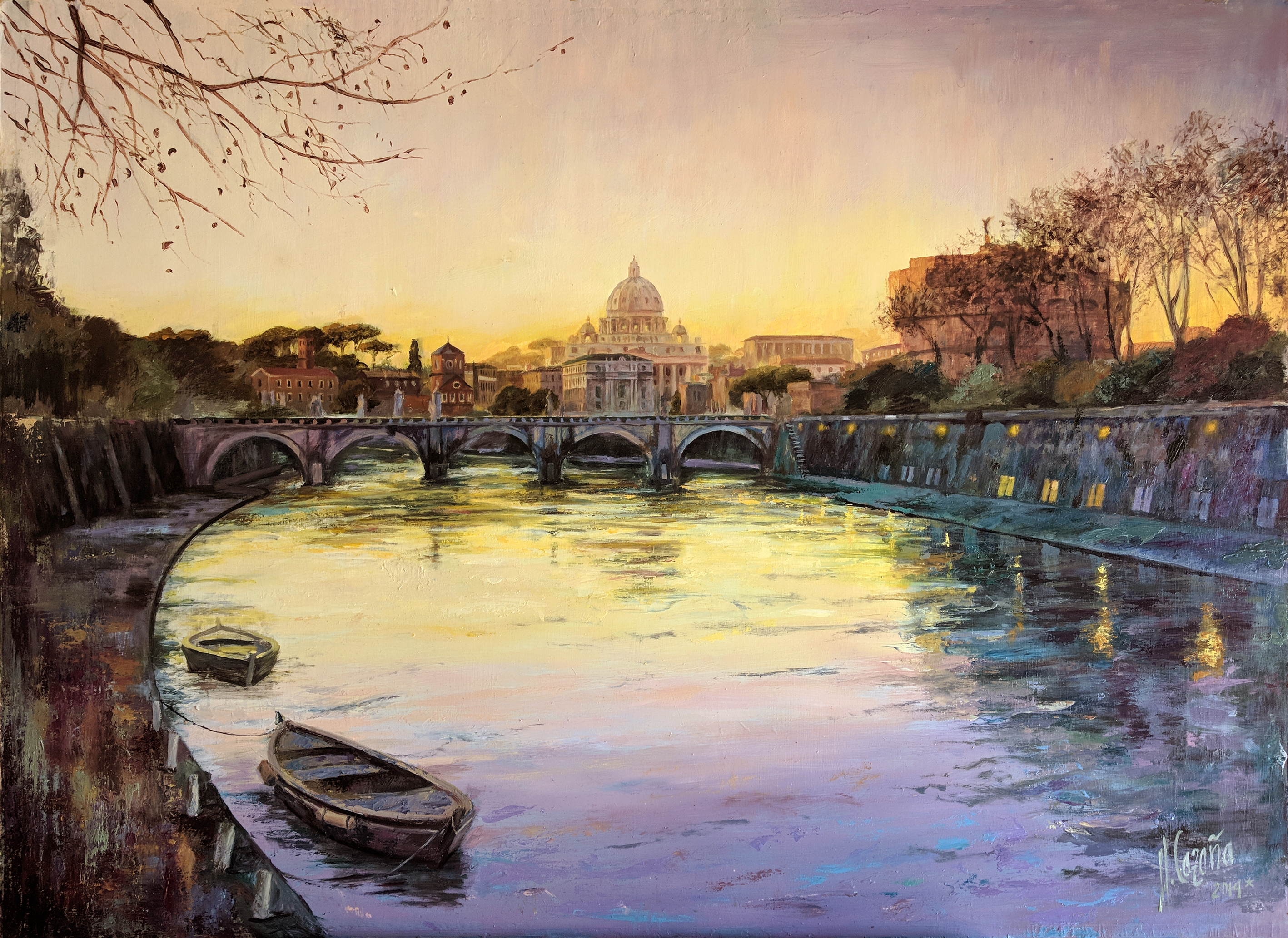 View of Rome Tiber River and the Vatican. Pictures for rooms