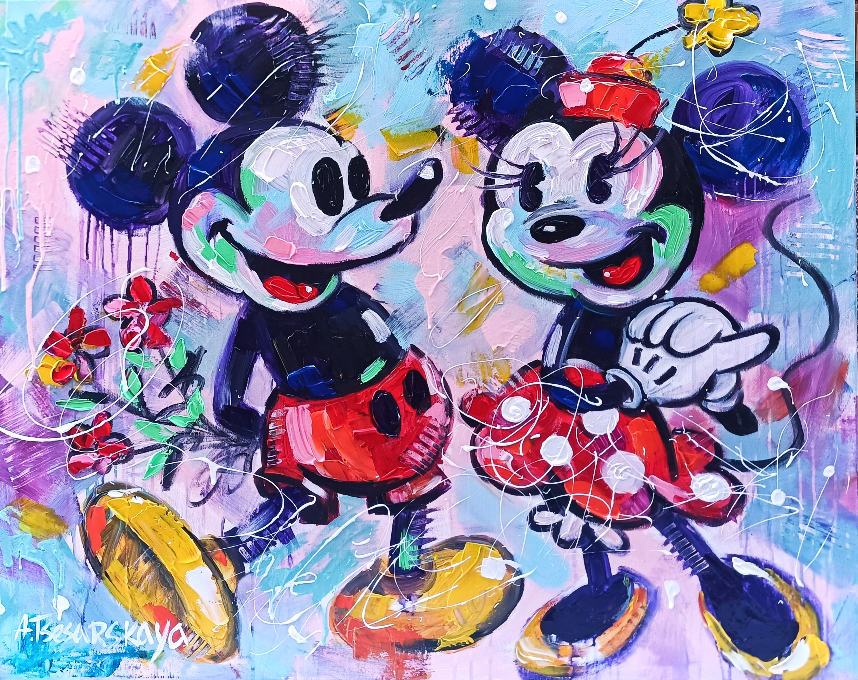 Mickey and Minnie Mouse 73×92
