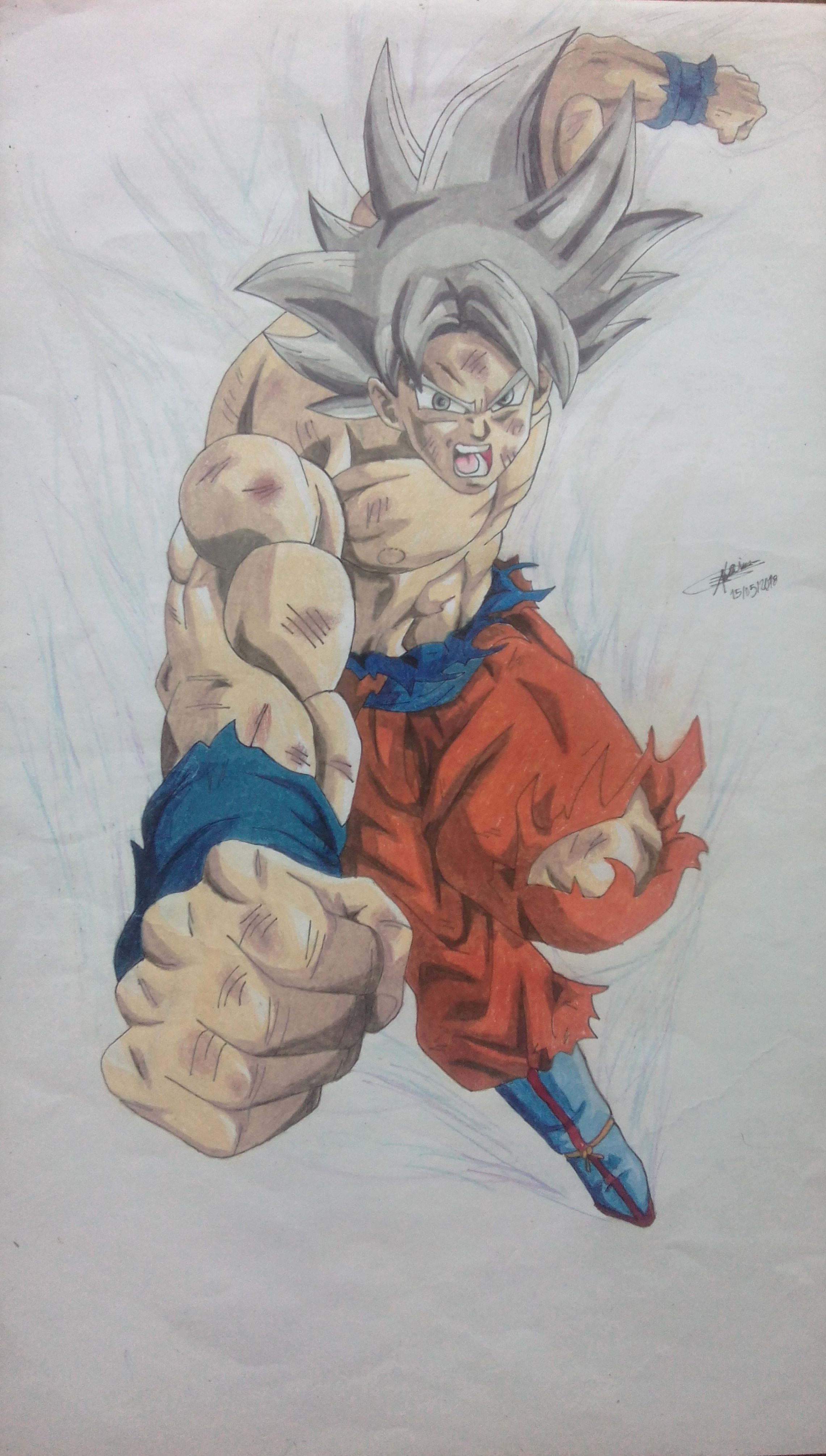 Goku Ultra Instinct, Pencil, Drawings, buy original art