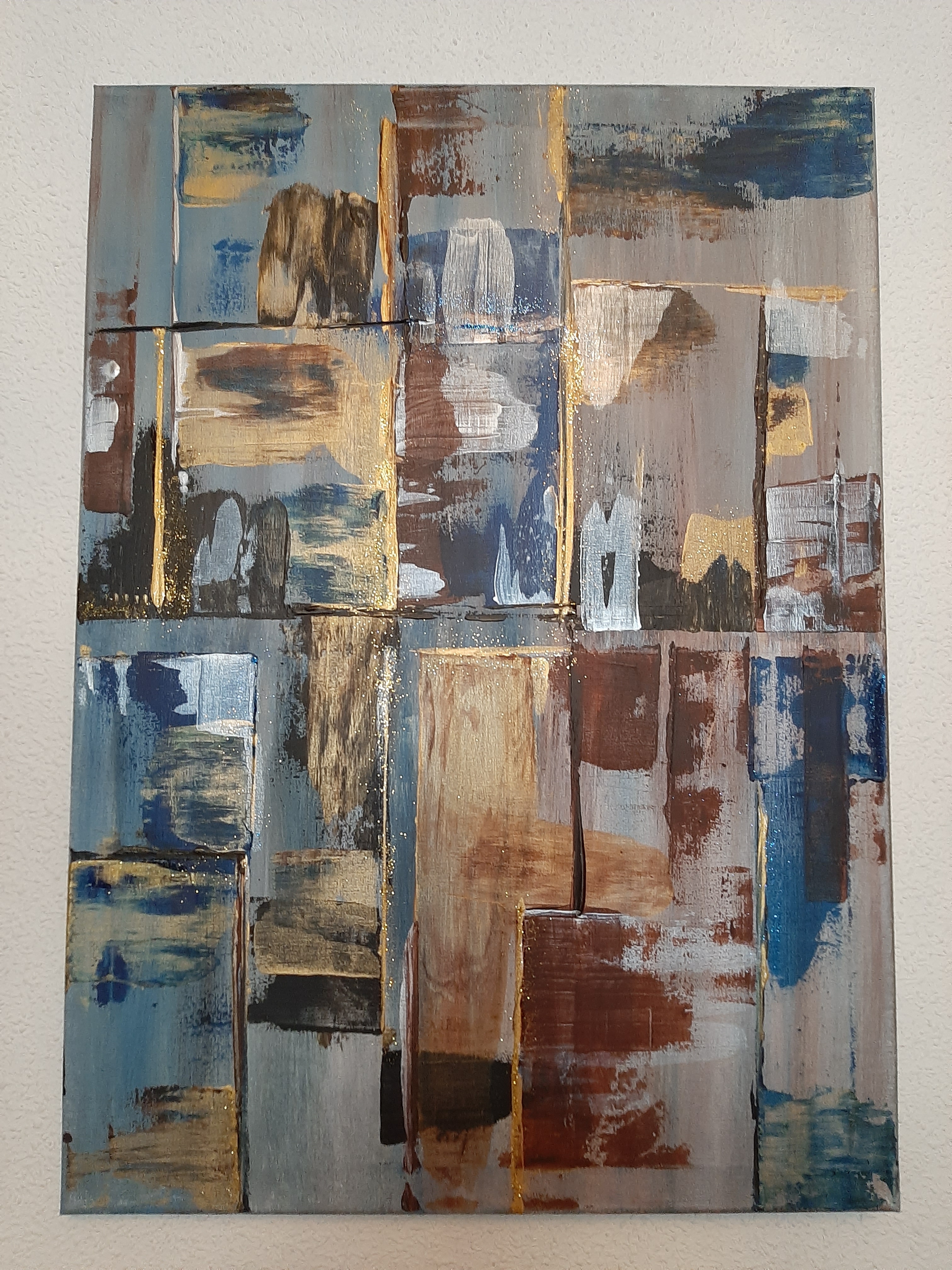 Gold and Blue, 70x50 cm