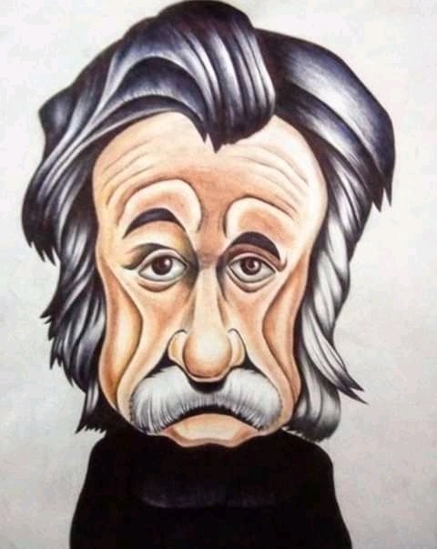 Caricature of Albert Einstein, Charcoal, Graphite, Pencil, Other, Drawings,  buy original art