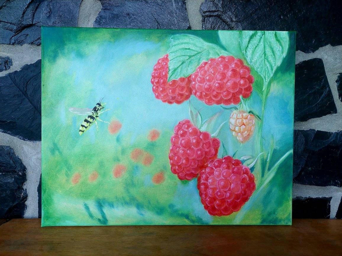 Raspberry in the garden. raspberry in the garden