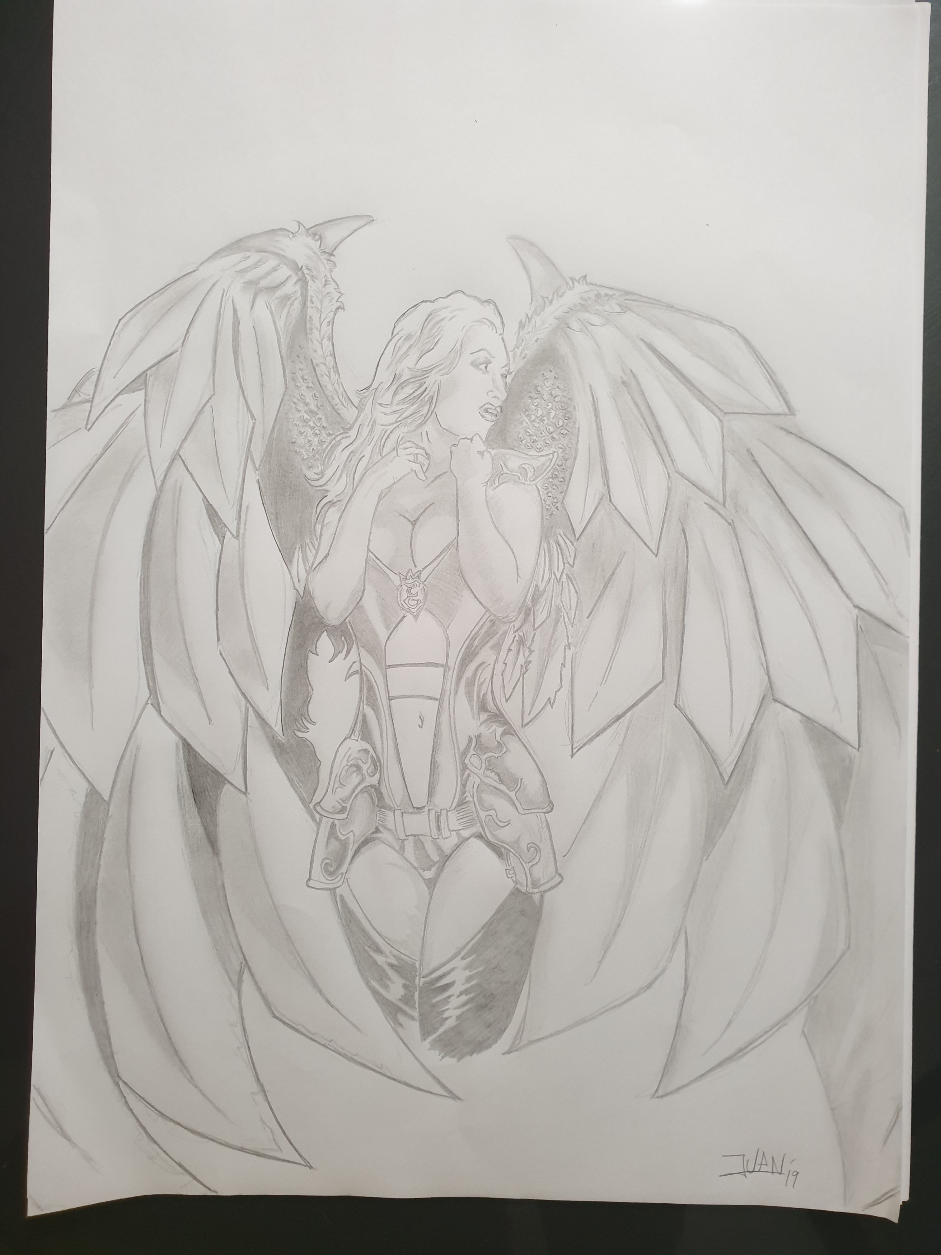 dibujos a lapiz de angeles y demonios