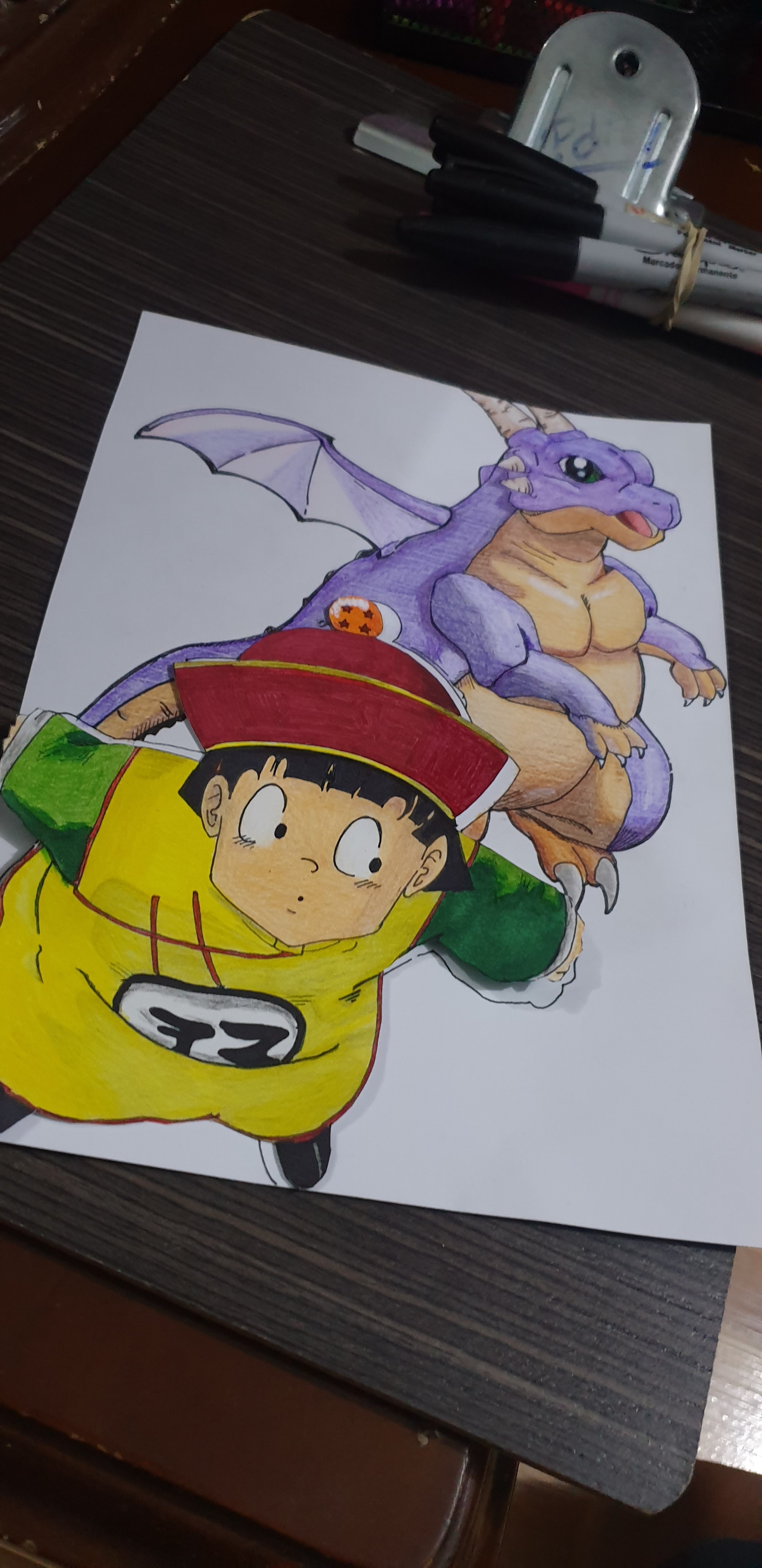 Dragon Ball Z (Gohan & Gran Dragon), Lápiz, Tinta, Dibujos, comprar arte  original