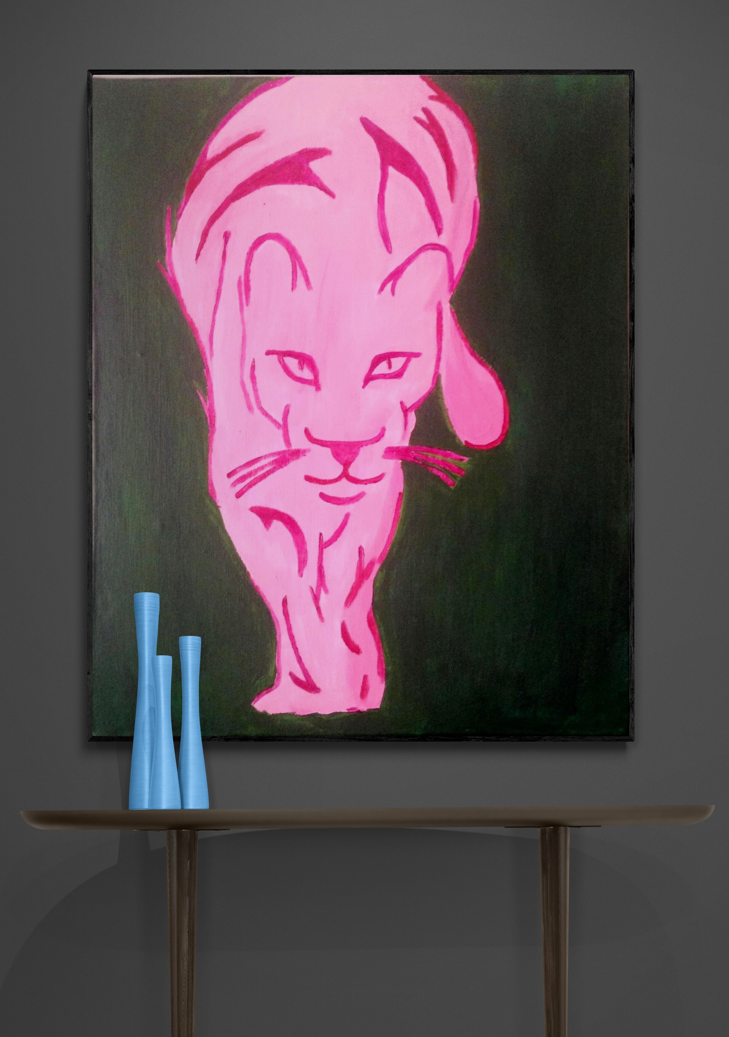 La pantera rosa, cuadro original, Acrílico sobre Tabla, comprar