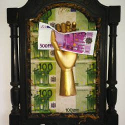 La ley de la atracción escultura poder del dinero