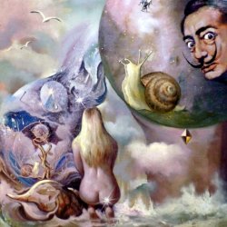 Tribute to Dalí. Daydream on the shore