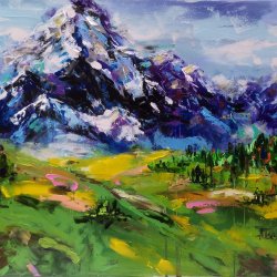 Landscape with mountains 101×76