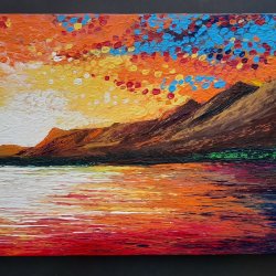 Mountains painting 30 x 60 cm