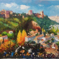 Panoramic of Granada. Alhambra
