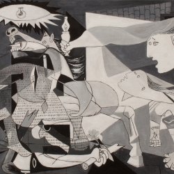 Oil replic of Guernica (Pablo Picasso) Réplica del Gernika al óleo 100x40