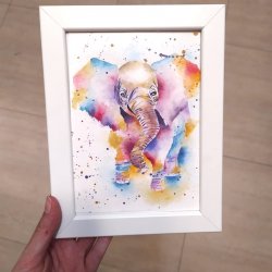 Elephant in watercolors