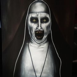 Hand-painted painting of the Nun