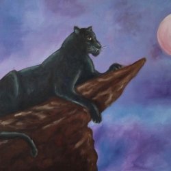 panther and moon
