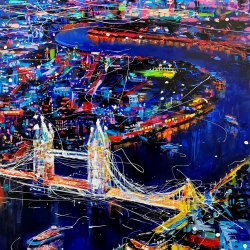 Night London cityscape 100×81