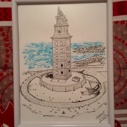Illustration Tower of Hercules - A Coruña, Galicia. Spain