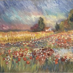 Landscape of poppies