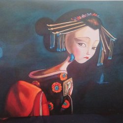 Retrato de una geisha.