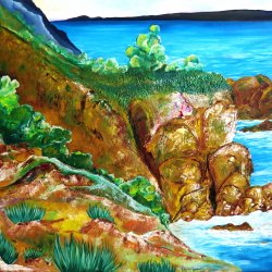 Rocky cliffs on coast