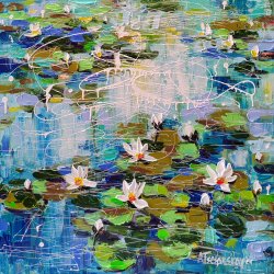 White water lilies 70×70