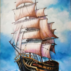 Galleon Oil On Canvas