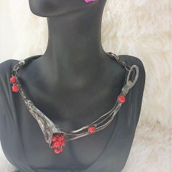 Handicraft - necklace with coral