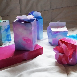Gift boxes painted with watercolor