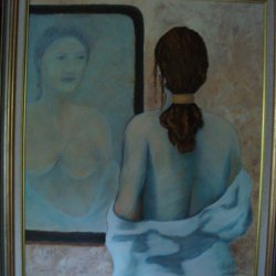 retrato de una mujer en el espejo