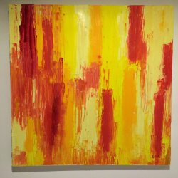 Amarillos y rojos - Cuadro abstracto - Vista frontal