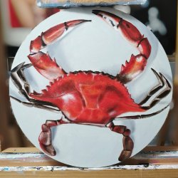 Crab Round Canvas