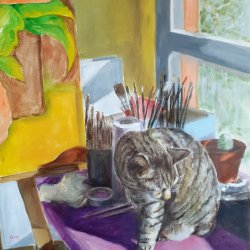 Oni, my cat painter