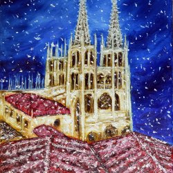 Burgos Cathedral snowing