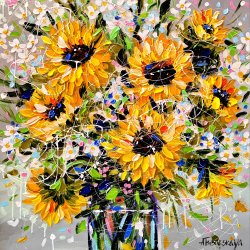 Sunflowers in vase 80×80 ×3,5