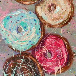 Love in the air (Donuts) food painting 90×60