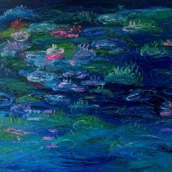 WATER LILY UNDER THE OIL - 92x73cm