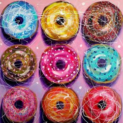 Colorful donuts dessert