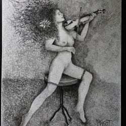 The woman and the violin