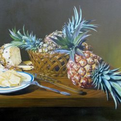 Basket with Pineapples