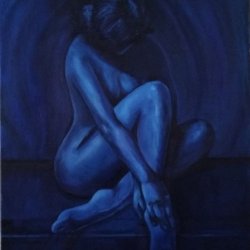 Woman in blue