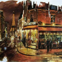 Oil painting of Paris
