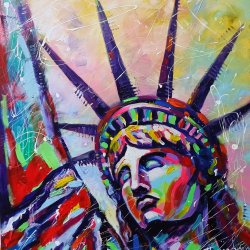 Statue of Liberty 100×81, colorful portrait