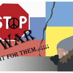 ukranian and russian war  (digital work, cmyk print)