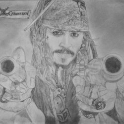 Drawing Jack Sparrow in pencil